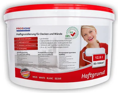 Produktbild von Haftgrund PROFHOME Decken Wand Grundierung Tapeten Renoviervlies weiß 12,5 L