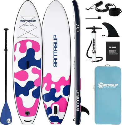 Imagen del producto de Tabla de paddle surf inflable, tabla SUP completa de 320/335 cm. Incluye: remo ajustable, bomba, mochila de viaje para ISUP, cuerda, bolsa impermeable. Tabla de paddle surf para adultos