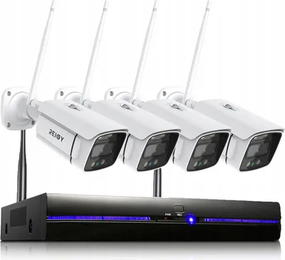 Zdjęcie produktu dla REIGY 3MP Zestaw Kamer do Monitoringu 4szt Pro HD dysk twardy 6TB