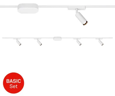 Zdjęcie produktu dla System szynowy Briloner Luxtrail, zestaw startowy, 4x reflektory LED, obrotowy, wysuwany, biały, 2 m