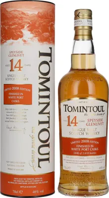 Image de Tomintoul 14 Years Old WHITE PORT CASK Finish Limited Edition 2008 46% Vol. 0,7l en boîte cadeau