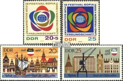 Produktbild von Briefmarken DDR 1968 Mi 1377-1378,1384-1385 (kompl.Ausg.) gestempelt Weltfestspiele der Jugend