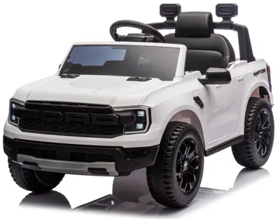 Produktbild von Ford Raptor Kinder Elektroauto SUV Kinderfahrzeug 12V Akku Fernbedienung LED MP3 Sound Elektro Kinderauto ab 3 Jahren weiß