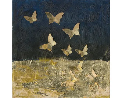 Produktbild von Leinwandbild Original Golden Butterflies II 40x40 cm