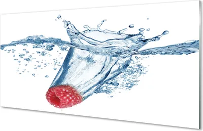 Produktbild von Glasbilder 120x60 Wandkunst Himbeerwasser