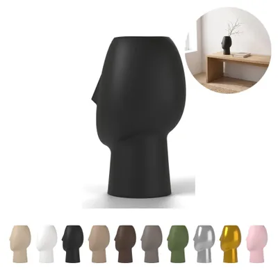 Immagine prodotto di Vaso decorativo volto 17,0 cm, scultoreo in PLA – Nero