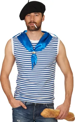 Produktbild von Ärmelloses Ringelshirt mit Tuch Größe: XL