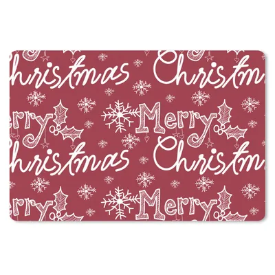 Produktbild von MuchoWow® Schreibtischunterlage Muster - Schnee - Weihnachten - Zitate 60x40 cm - XXL Mauspad - Großes Mauspad