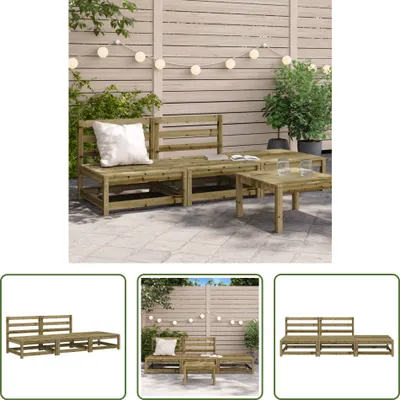 Produktbild von The Living Store Gartensofa ohne Armlehnen mit Hocker Kiefernholz Imprägniert