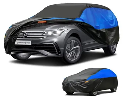 Immagine prodotto di Copertura impermeabile e traspirante per auto, compatibile con VW Tiguan Allspace (2016-2024), disponibile nei colori nero e blu