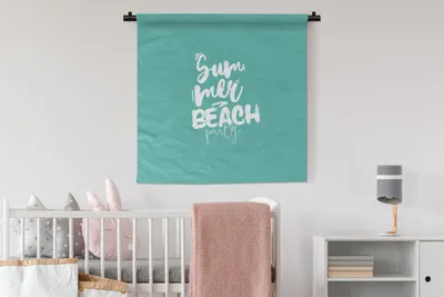 Produktbild von MuchoWow® Wandteppich Wandbehang Sommer - Strand - Blau 90x90 cm Tapisserie Dekoration Wandtuch - Wandaufhänger