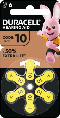 Zdjęcie produktu dla DURACELL Baterie 10 (HA10) cynkowo-powietrzna 6 szt.