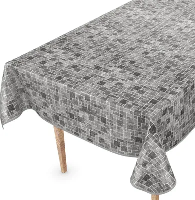 Produktbild von Tischdecke Wachstuch Gestreift Schwarz Robust Wasserabweisend Breite 140 cm Länge 260 cm