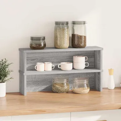 Produktbild von vidaXL Küchenregale Stapelbar 2 Stk. Grau Sonoma 60x15x16 cm
