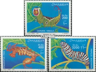 Produktbild von Briefmarken Somalia 1999 Mi 754-756 (kompl.Ausg.) postfrisch Raupen