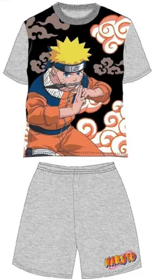 Obrázek produktu pro Naruto bavlněné krátké pyžamo krátké dětské pyžamo šedé 4 roky