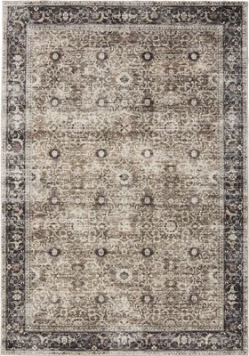 Image de benuta tapis vintage lavable George Anthracite/Taupe 160x230 cm tapis de salon chambre doux oriental rectangulaire