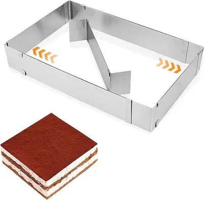 Produktbild von Verstellbares Backblech mit Verteiler für rechteckige Tortenformen 5 cm hoch