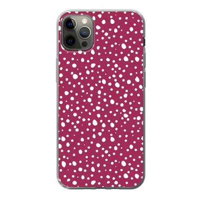 Produktbild von MuchoWow® Handyhülle Schutzhülle Hülle für iPhone 13 Pro Max Tupfen - Rot - Weiß Silikon Softcase Handy Hülle - Mobiltelefon