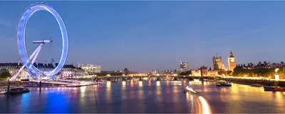 Produktbild von Tulup® Glas-Bild Wandbild aus Glas - 125x50 - Wandkunst - Wandbild hinter gehärtetem Sicherheitsglas - Dekorative Wand für Küche & Wohnzimmer  - Sehenswürdigkeiten & Architektur - London Eye - Mehrfarbig