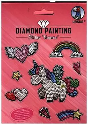 Produktbild von URSUS® Diamond Painting Sticker-Set Unicorn mehrfarbig