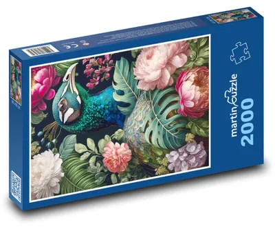 Obrázek produktu pro martinpuzzle - Puzzle 2000 - Páv v květinách