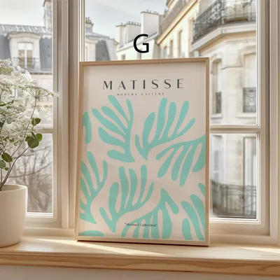 Produktbild von Matisse Poster · Geschenkidee · Abstrakte Formen Matisse Scherenschnitt Kubistische Porträts · Dekoprint ohne Rahmen · Motiv G · 40 × 50 cm
