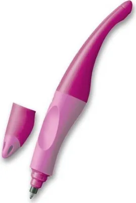 Obrázok produktu pre Ergonomické guľôčkové pero pre pravákov - STABILO EASYoriginal v ružovej svetlej/tmavej farbe - jedno pero - farba písania modrá (stierateľná) - náplň je súčasťou balenia