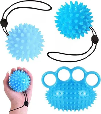 Image de Lot de 3 balles anti-stress pour adultes | Balles d'entraînement de la force de préhension et balles anti-stress | Balles de massage pour renforcer les mains et entraîner les doigts