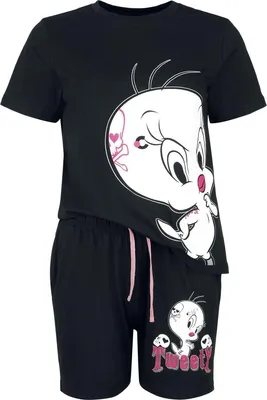 Produktbild von Looney Tunes Schlafanzug Damen Tweety Skull multicolor XXL