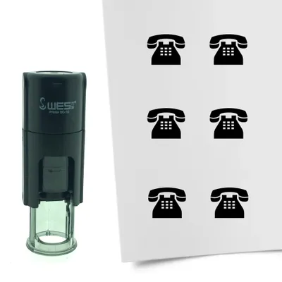 Obrázek produktu pro CombiCraft Stamp Telephone 10mm kulatý - černý inkoust