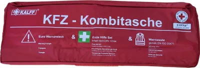 Produktbild von KFZ Kombitasche KALFF Erste Hilfe Set DIN 13164 mit Warnweste und Warndreieck