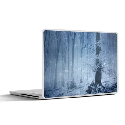 Produktbild von MuchoWow® Laptop Aufkleber Sticker Cover Wald - Winter - Schnee 32.5x23.5 cm - Sticker für Laptop - Selbstklebend