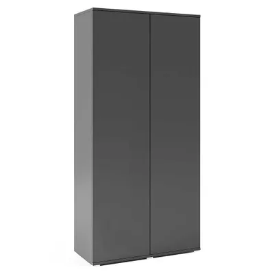 Produktbild von Kleiderschrank 90 cm "Modulo" 2-türig, Mehrzweckschrank, Graphit, Push-to-Open-System, Modernes Design