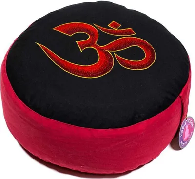 Produktbild von Meditationskissen | Yogakissen 33x17 cm OHM schwarz-rot