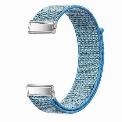 Produktbild von Armband für Fitbit Charge 5 Fitness Uhrenarmband aus Nylon Klettverschluss Sport atmungsaktiv verstellbar weich - Baby Blau