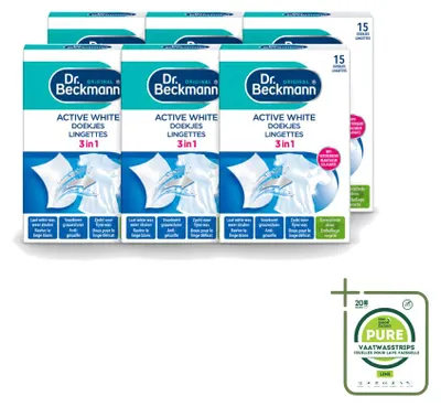Produktbild von 6 x Dr. Beckmann Active White Wäschetücher gegen Grauschleier - Großpackung - 6 Stücke
