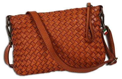Immagine prodotto di Borsa a tracolla Florence Damen, in pelle intrecciata, color marrone, modello OTF859C5