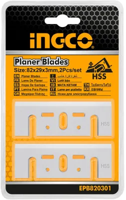 Obrázok produktu pre Čepeľ - nôž na hoblík, HSS, 2ks, 82 x 29 x 3mm Ingco