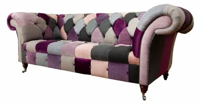 Produktbild von Chesterfield Textil Sofa Polster Sitz Couch 3 Sitzer Stoff Couchen Neu