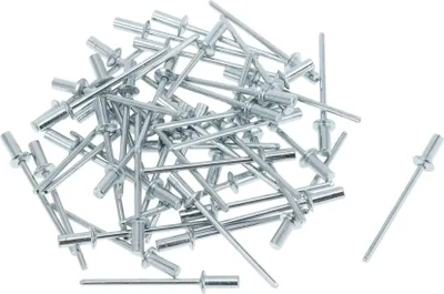Produktbild von Dome Head Closed Sealing Rivets 3.2mm Grip Diameter 6mm Grip Length 6mm Flange Diameter Repairing Tool Assortment Kit Iron Silver Tone 50 Pcs