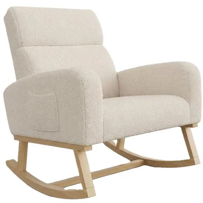 Produktbild von Schaukelstuhl mit Armlehnen 240704HGY0201, 78,5 x 69,2 x 87 cm, beige