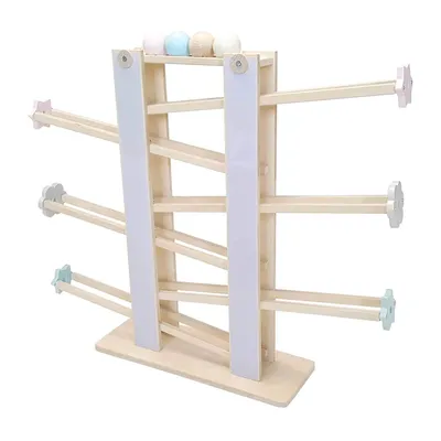 Produktbild von Hess Kugelbahn Holz Nature Grau, Zerlegbar Pastelltöne Spielbahn Kinderzimmer
