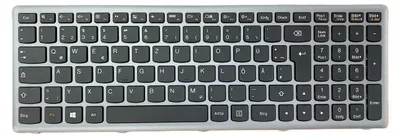 Obrázek produktu pro DE Black Keyboard Klávesnice s šedým rámem kompatibilní s Lenovo P/N: 25212984