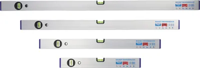 Immagine prodotto di set di livelle magnetiche in alluminio rabo da 4 pezzi: livelle da 40 + 60 + 80 + 100 cm per misurazioni precise in orizzontale e verticale