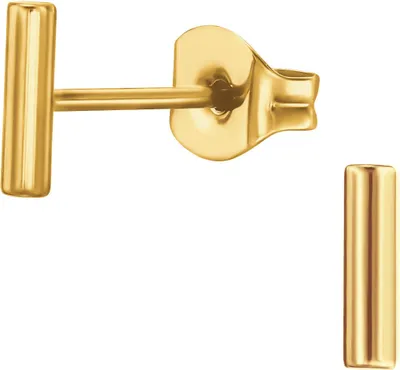 Produktbild von Titan Ohrringe Ohrstecker goldfarben mit Stab