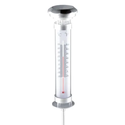 Zdjęcie produktu dla Grundig Solar Light LED Garden Solar Light 89640 Termometr srebrny