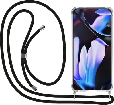 Immagine prodotto di Smartphonica Custodia per telefono adatta a Google Pixel 9 Pro XL con cavo e paraurti - Custodia con cavo del telefono - Custodia Backcover in TPU antiurto con cordino - Trasparente