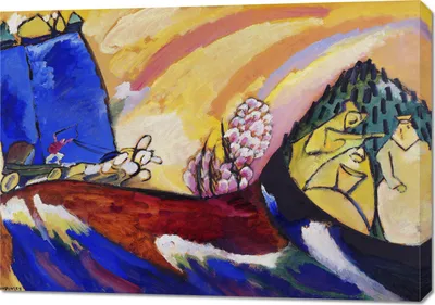 Image de Tableau 100 x 70 cm Peinture avec Troïka, Wassily Kandinsky Vintage