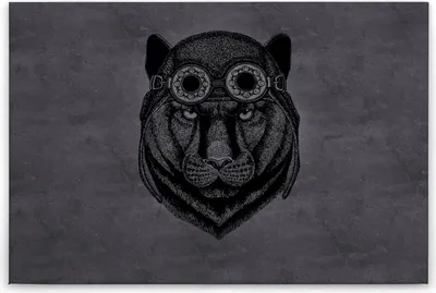 Produktbild von Leinwandbild Tiere 60 x 90 cm - Wandbild Panther Grau Schwarz - Keilrahmen Wohnzimmerdeko Wanddeko Wandgemälde